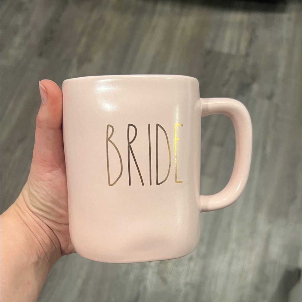 Rae Dunn Pink BRIDE Mug with Gold Accents
